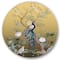 Designart - Chinoiserie With Birds and Peonies VI - Traditional Metal Circle Wall Art